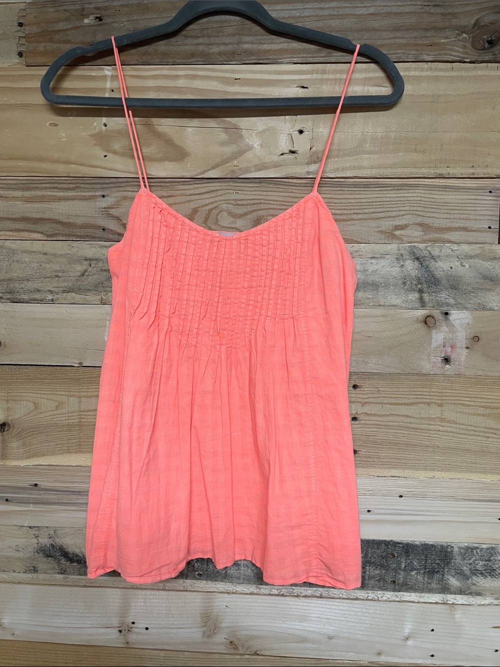 J. Crew size 00 Coral Color Lightweight Spaghetti Strap Linen Flowy Blouse